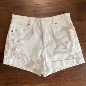 High-waisted White Jean Shorts - American Eagle